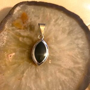 Onyx sterling silver pendant